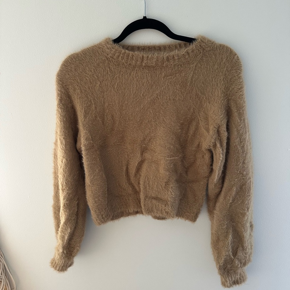 MANGO Cozy Tan Sweater